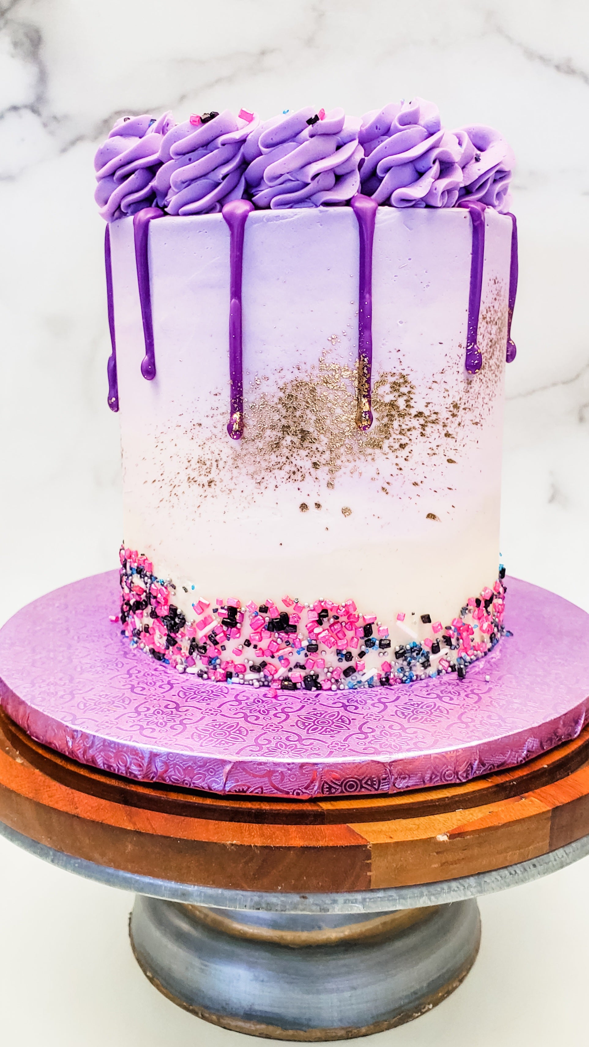 Purple Ombre Layer Cake Recipe - BettyCrocker.com
